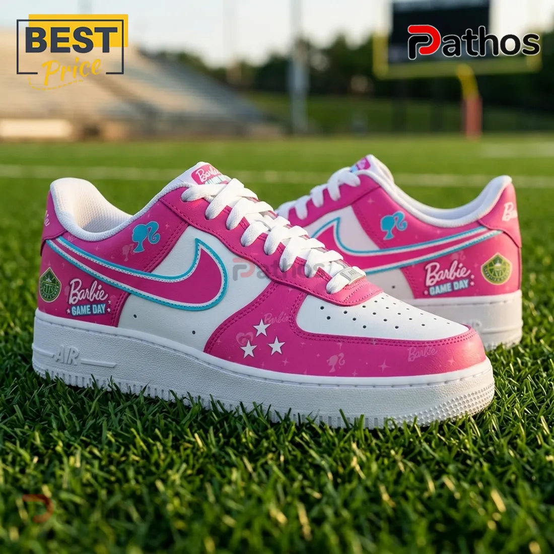Barbie x Seattle Storm Air Force 1 Custom Sneakers Barbie x Seattle Storm Air Force 1 Custom Sneakers