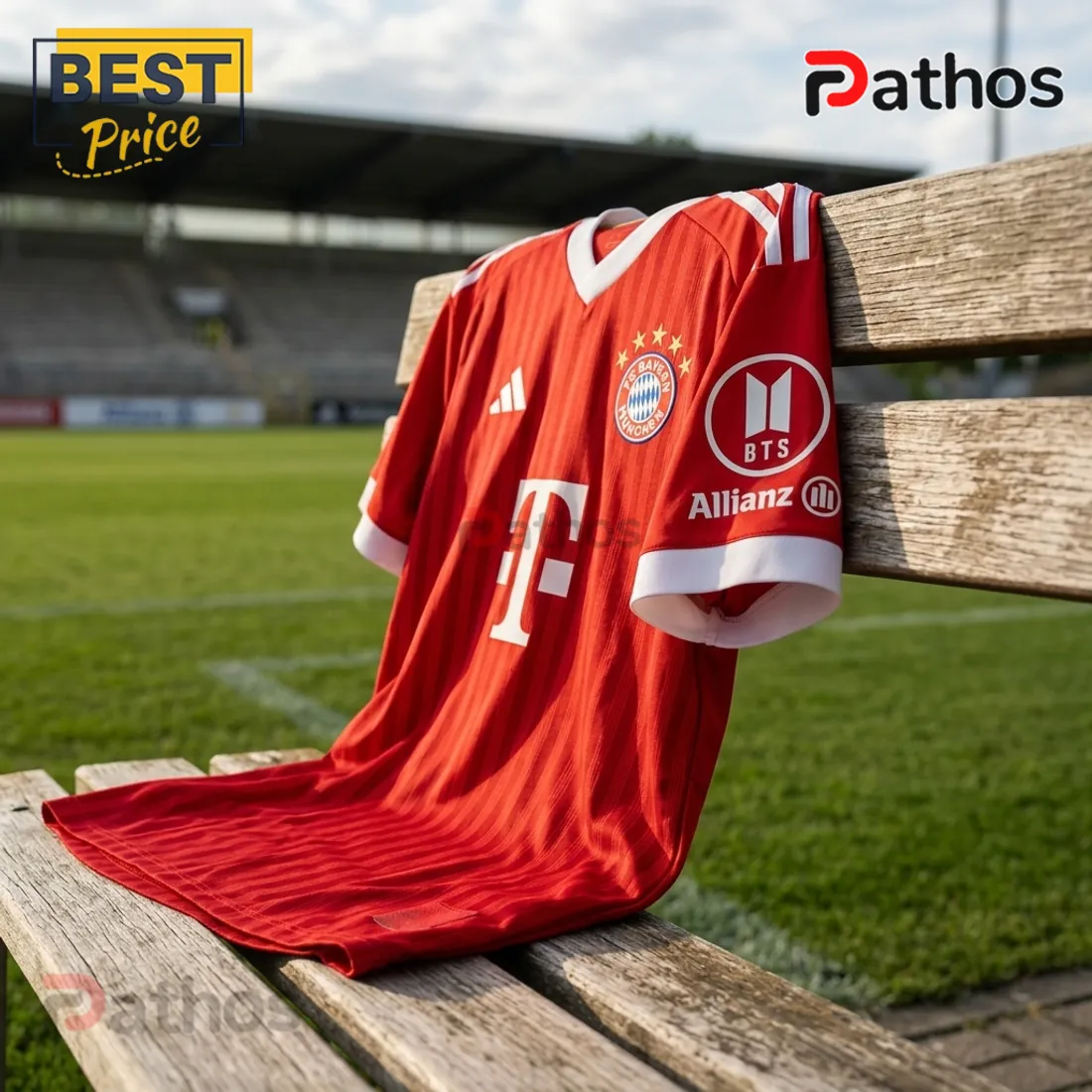 BTS x Bayern Munich V Signature Red Football Jersey BTS x Bayern Munich V Signature Red Football Jersey