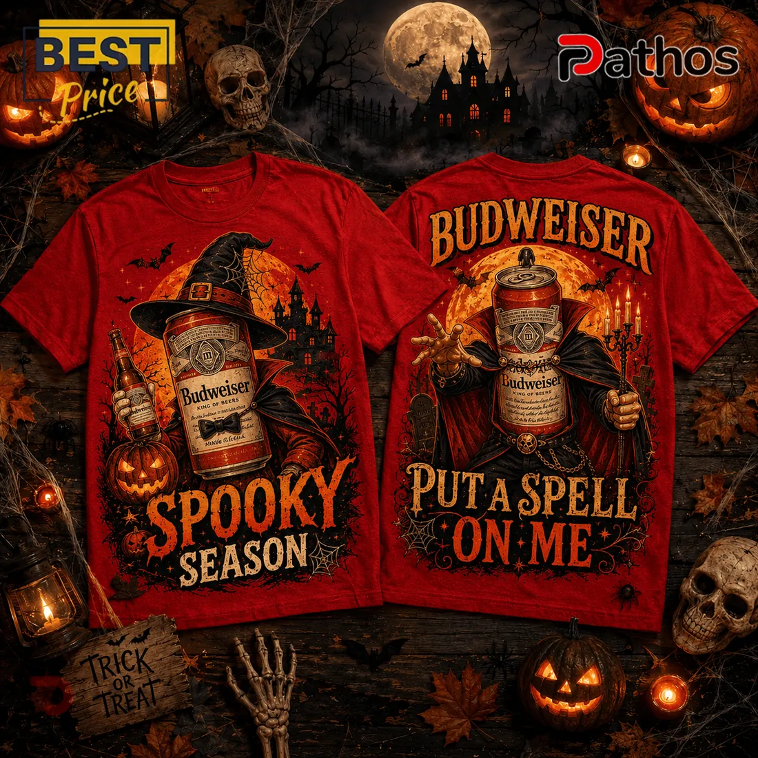 Budweiser Halloween Spooky Season Red T-Shirt Budweiser Halloween Spooky Season Red T-Shirt