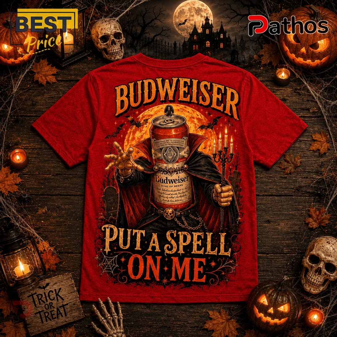 Budweiser Halloween Spooky Season Red T-Shirt Budweiser Halloween Spooky Season Red T-Shirt