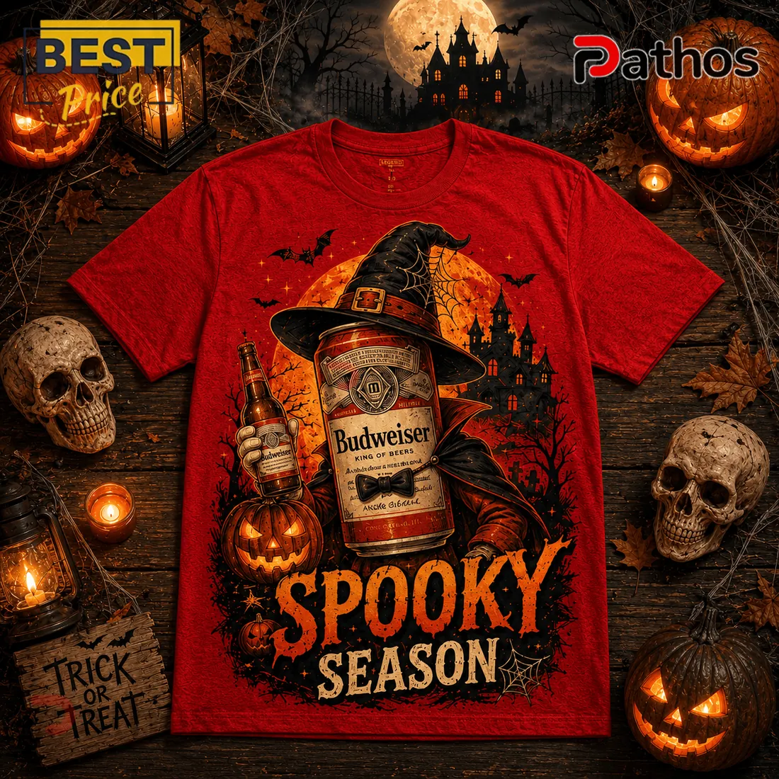 Budweiser Halloween Spooky Season Red T-Shirt Budweiser Halloween Spooky Season Red T-Shirt