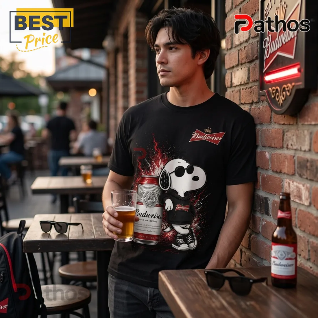 Budweiser x Snoopy 150th Anniversary Black T-Shirt Budweiser x Snoopy 150th Anniversary Black T-Shirt