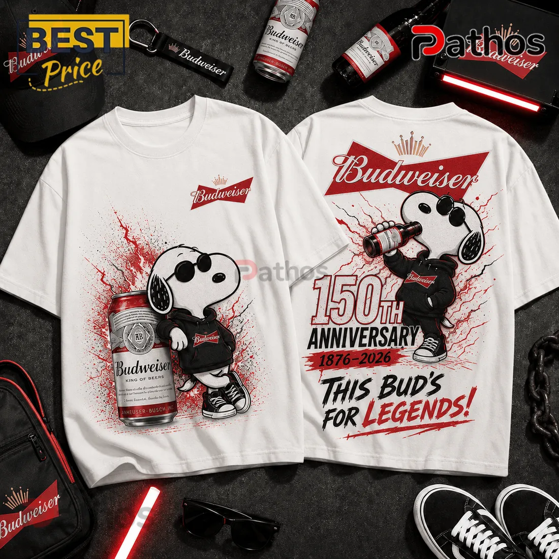 Budweiser x Snoopy 150th Anniversary White T-Shirt Budweiser x Snoopy 150th Anniversary White T-Shirt