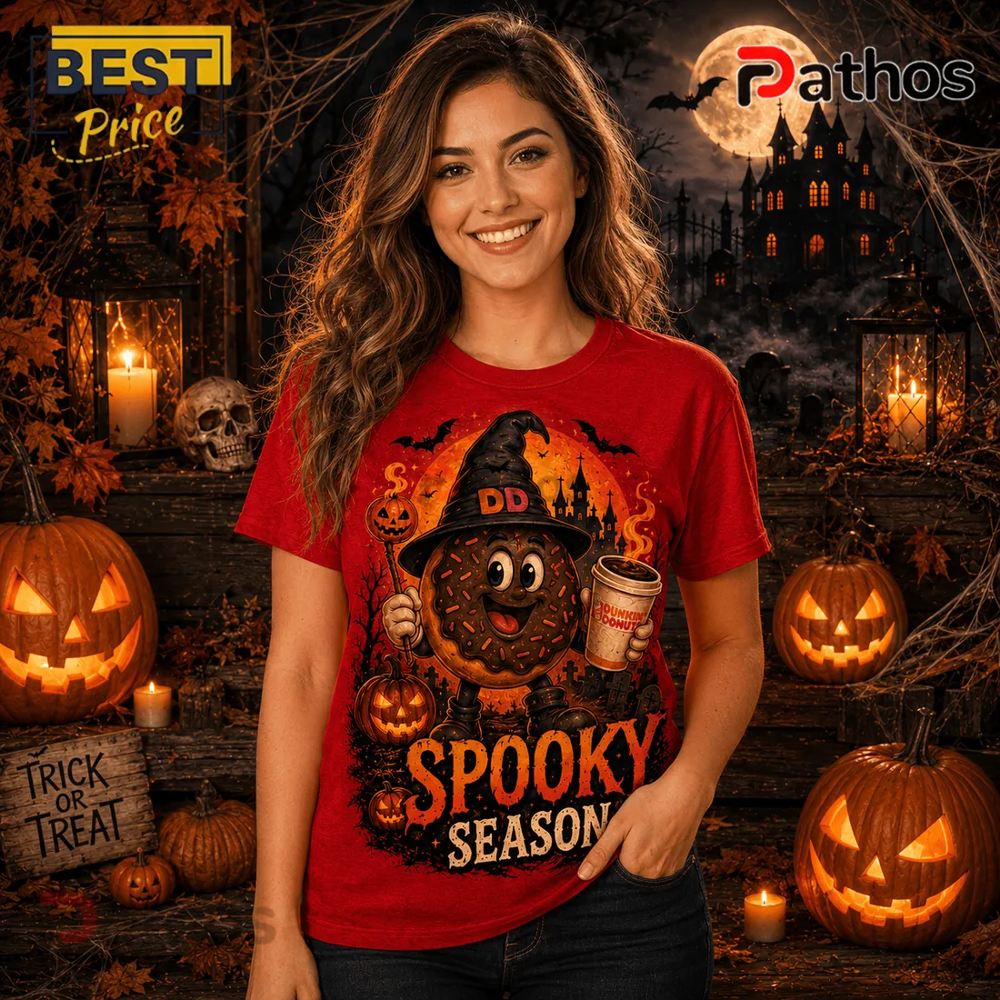 Dunkin Donuts Spooky Season Halloween T-Shirt Dunkin Donuts Spooky Season Halloween T-Shirt