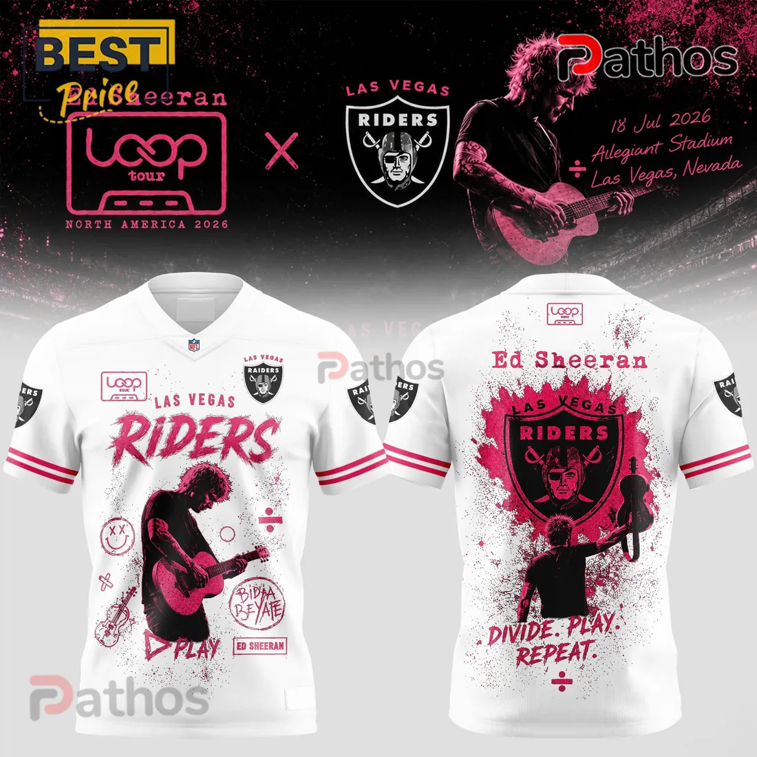 Ed Sheeran x Las Vegas Raiders 2026 Tour Football Jersey Ed Sheeran x Las Vegas Raiders 2026 Tour Football Jersey