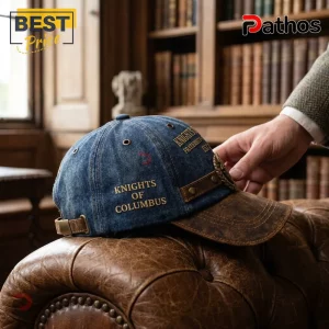 Knights of Columbus 1882 Faux Leather Denim Baseball Cap