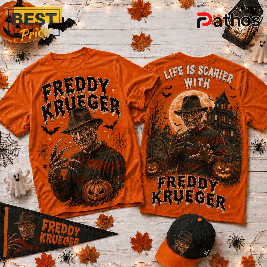 Freddy Krueger Life Is Scarier Orange T-Shirt Freddy Krueger Life Is Scarier Orange T-Shirt