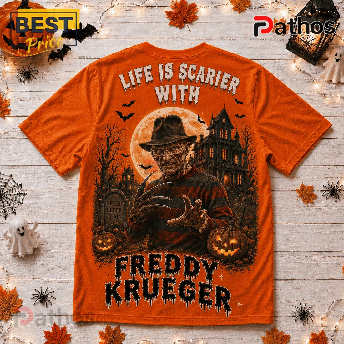 Freddy Krueger Life Is Scarier Orange T-Shirt Freddy Krueger Life Is Scarier Orange T-Shirt
