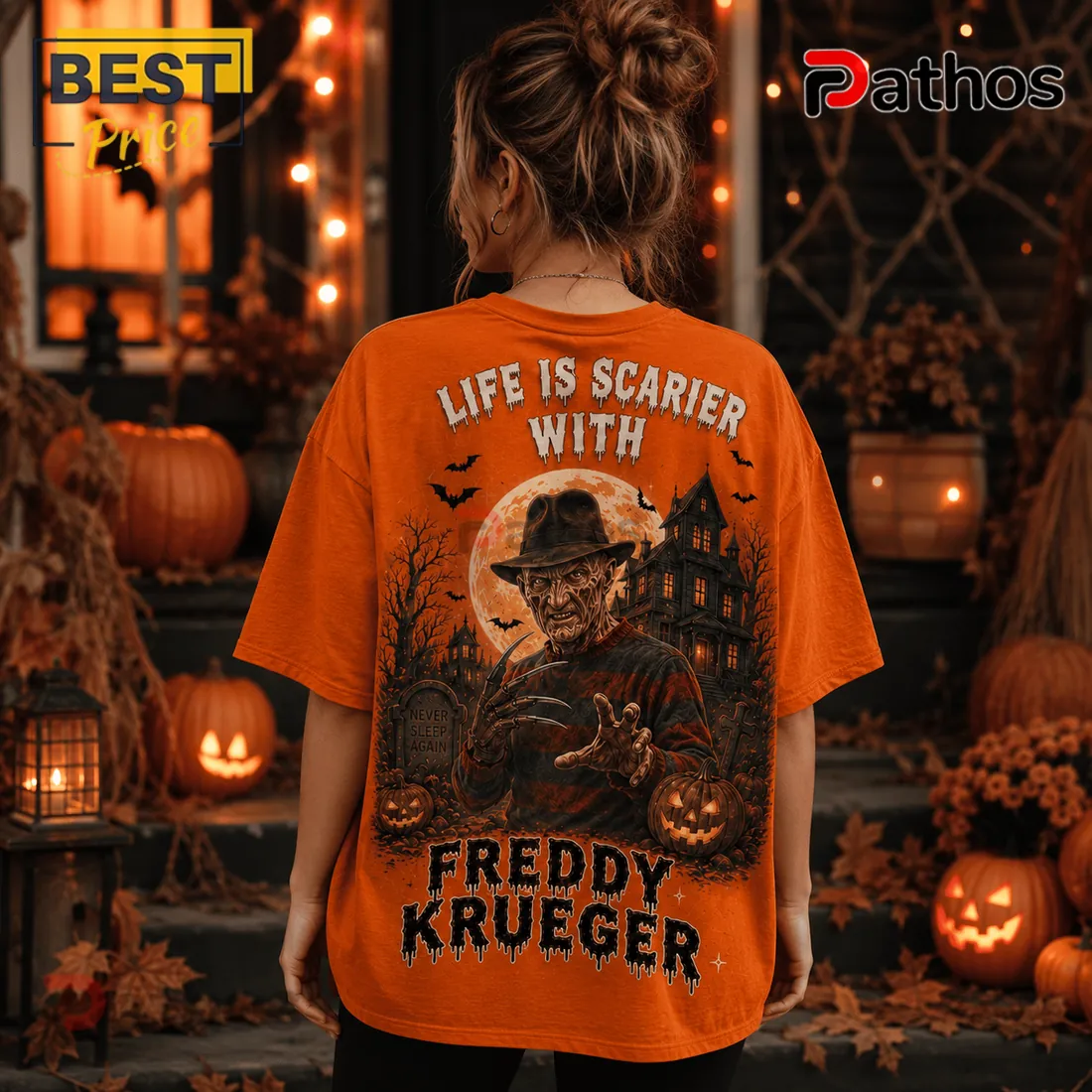 Freddy Krueger Life Is Scarier Orange T-Shirt Freddy Krueger Life Is Scarier Orange T-Shirt
