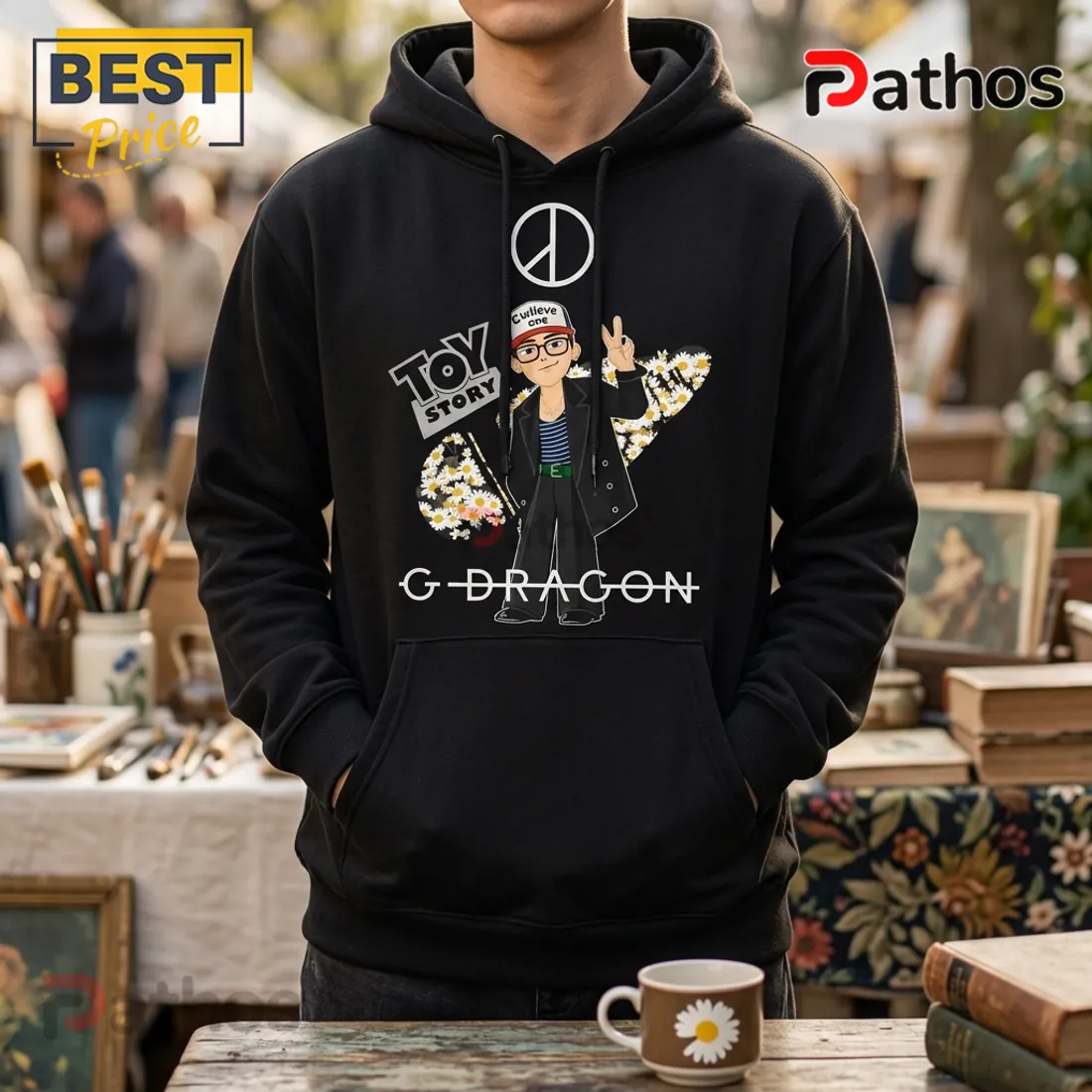 G-Dragon x Toy Story Bullseye Daisy Black Hoodie G-Dragon x Toy Story Bullseye Daisy Black Hoodie
