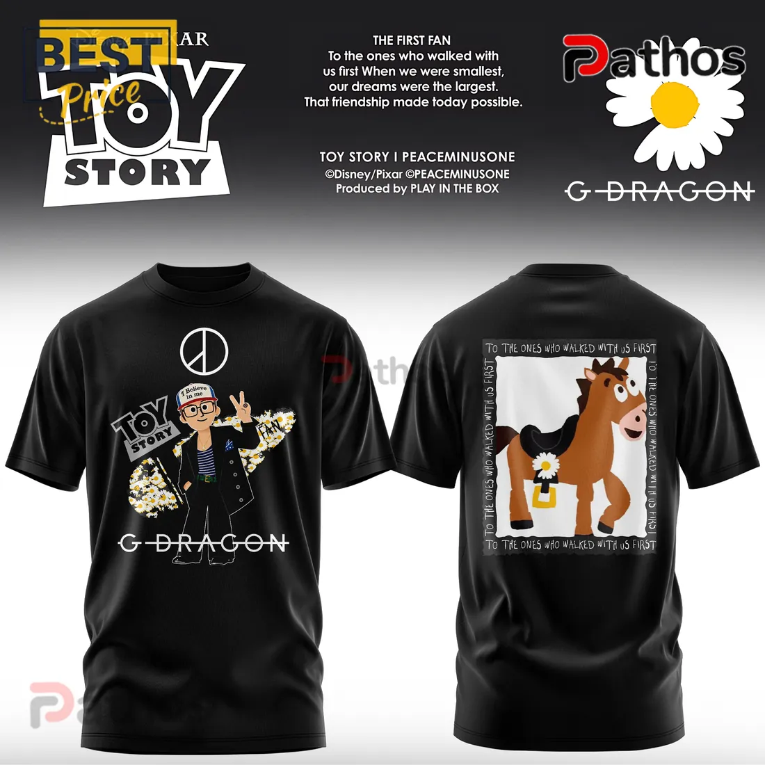 G-Dragon x Toy Story Bullseye Daisy Black Hoodie G-Dragon x Toy Story Bullseye Daisy Black Hoodie