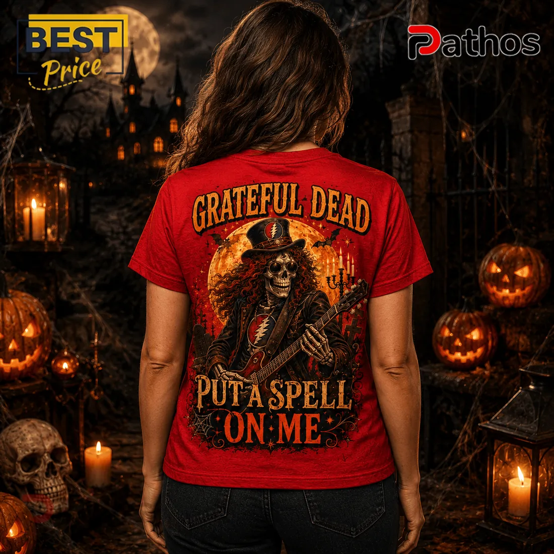 Grateful Dead Halloween Skull Roses Red T-Shirt Grateful Dead Halloween Skull Roses Red T-Shirt