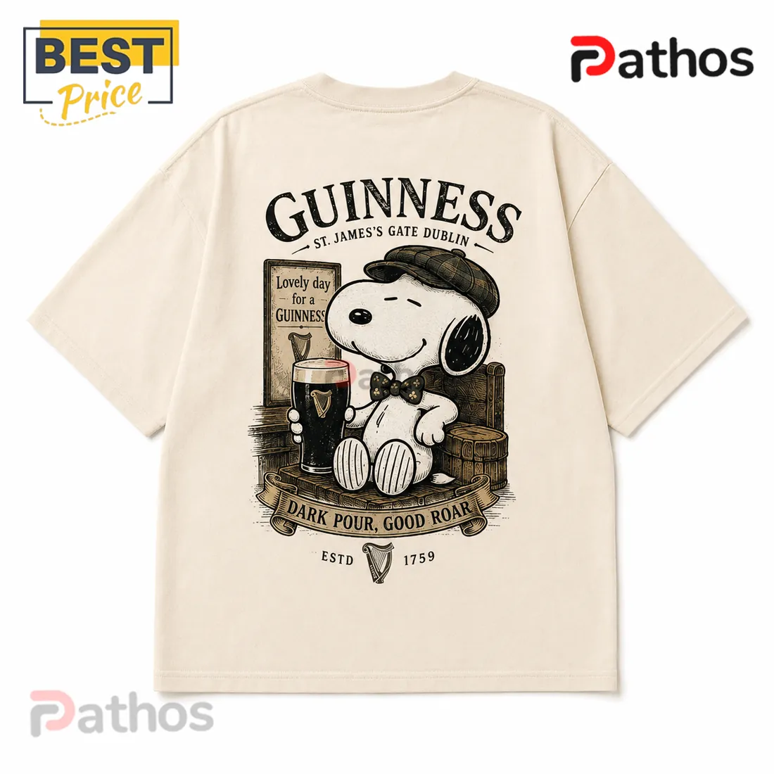 Guinness x Snoopy Vintage Cream T-Shirt Guinness x Snoopy Vintage Cream T-Shirt