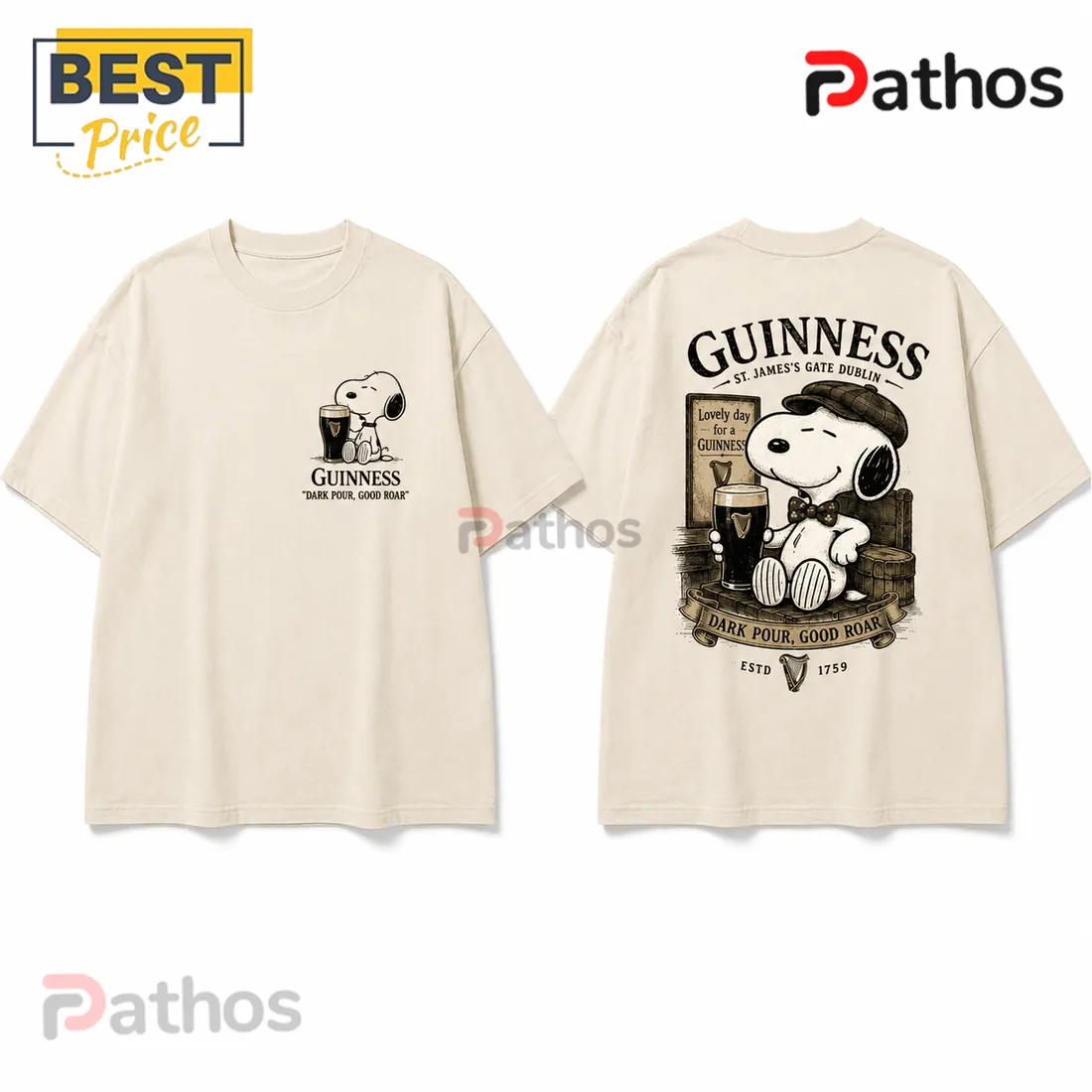 Guinness x Snoopy Vintage Cream T-Shirt Guinness x Snoopy Vintage Cream T-Shirt