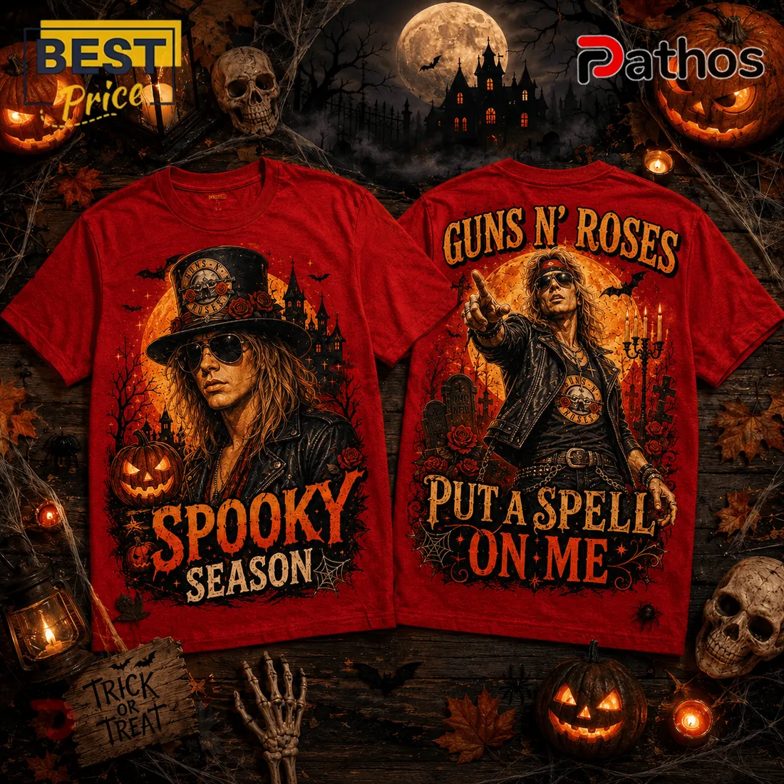 Guns N Roses Spooky Season Red T-Shirt Guns N Roses Spooky Season Red T-Shirt
