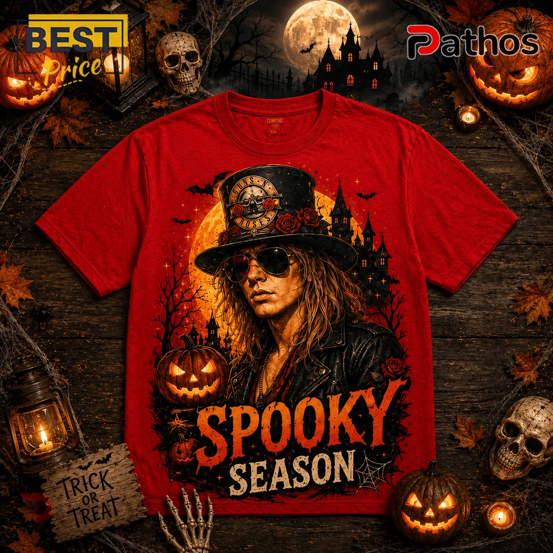 Guns N Roses Spooky Season Red T-Shirt Guns N Roses Spooky Season Red T-Shirt
