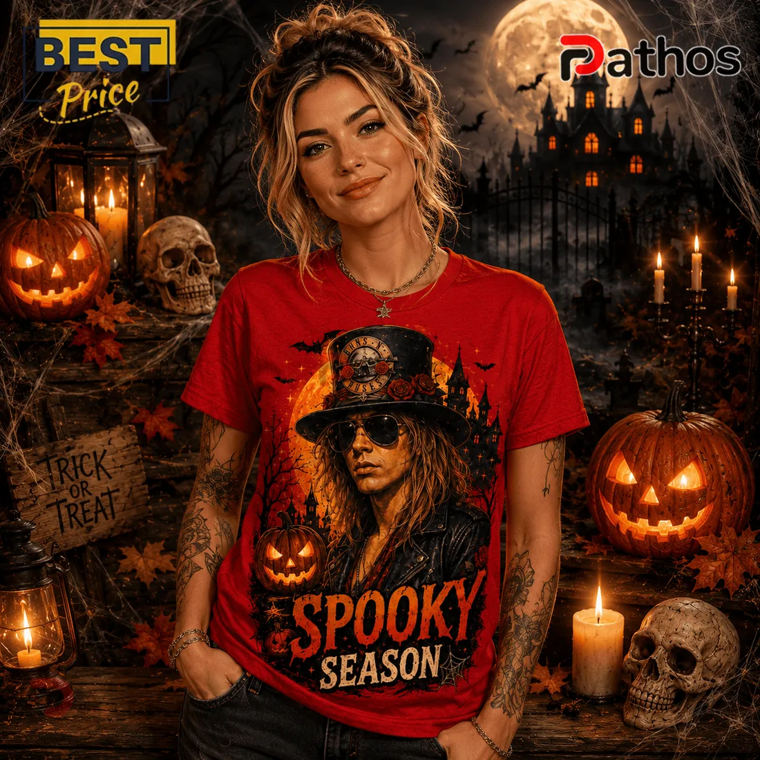Guns N Roses Spooky Season Red T-Shirt Guns N Roses Spooky Season Red T-Shirt