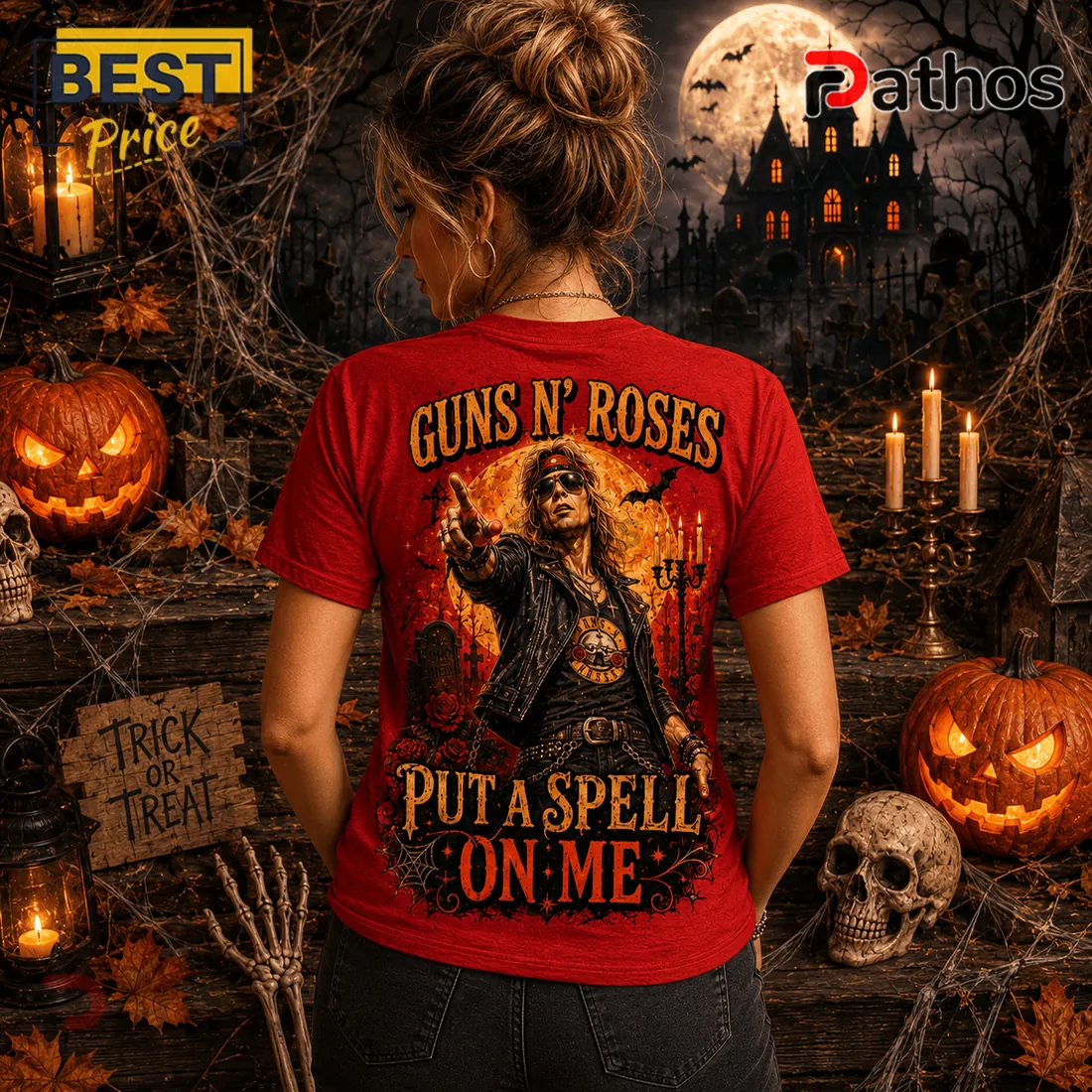 Guns N Roses Spooky Season Red T-Shirt Guns N Roses Spooky Season Red T-Shirt