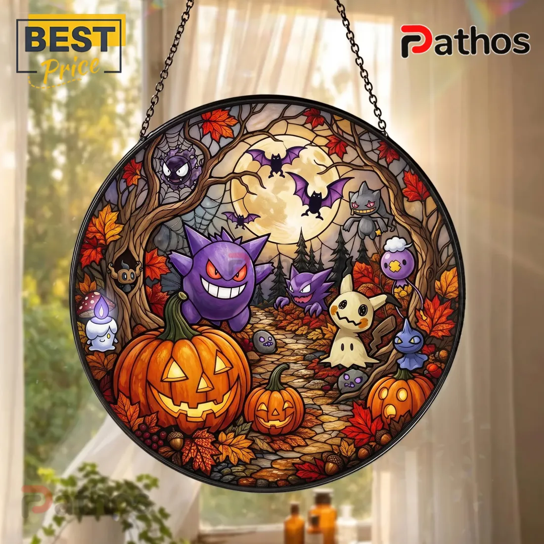 Halloween Cute Monster Stained Glass Suncatcher Halloween Cute Monster Stained Glass Suncatcher