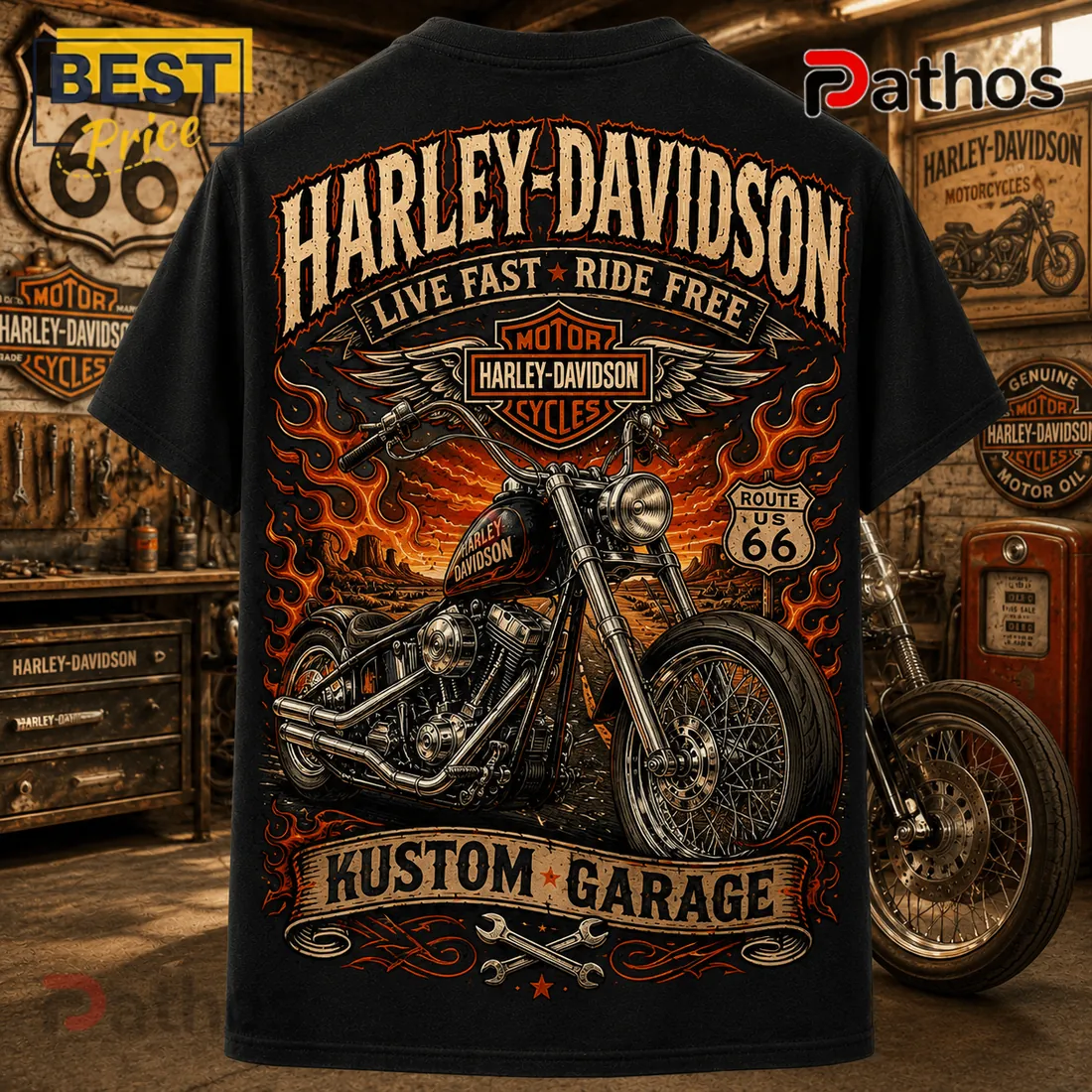 Harley-Davidson Kustom Garage Rat Fink Black T-Shirt Harley-Davidson Kustom Garage Rat Fink Black T-Shirt