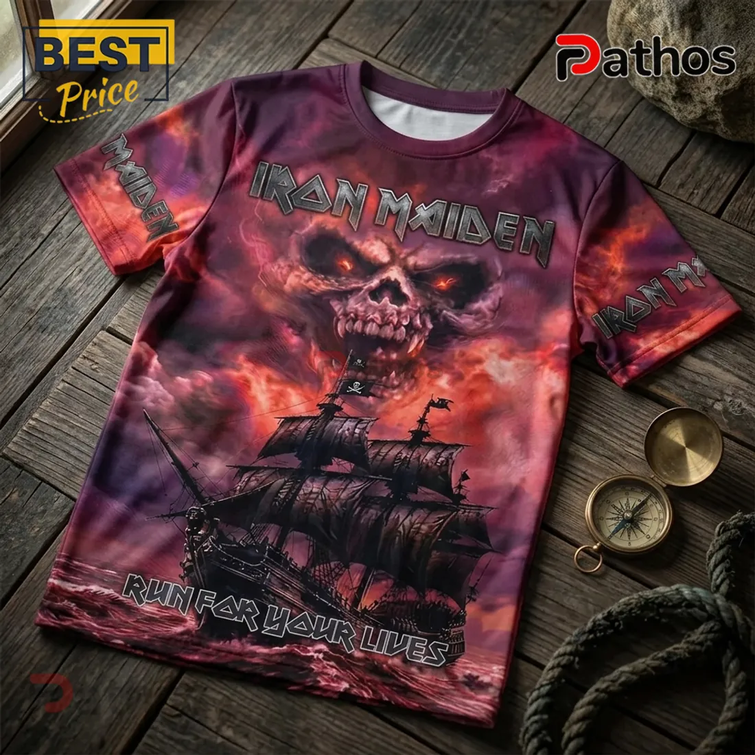 Iron Maiden 2026 World Tour Red Lightning T-Shirt Iron Maiden 2026 World Tour Red Lightning T-Shirt