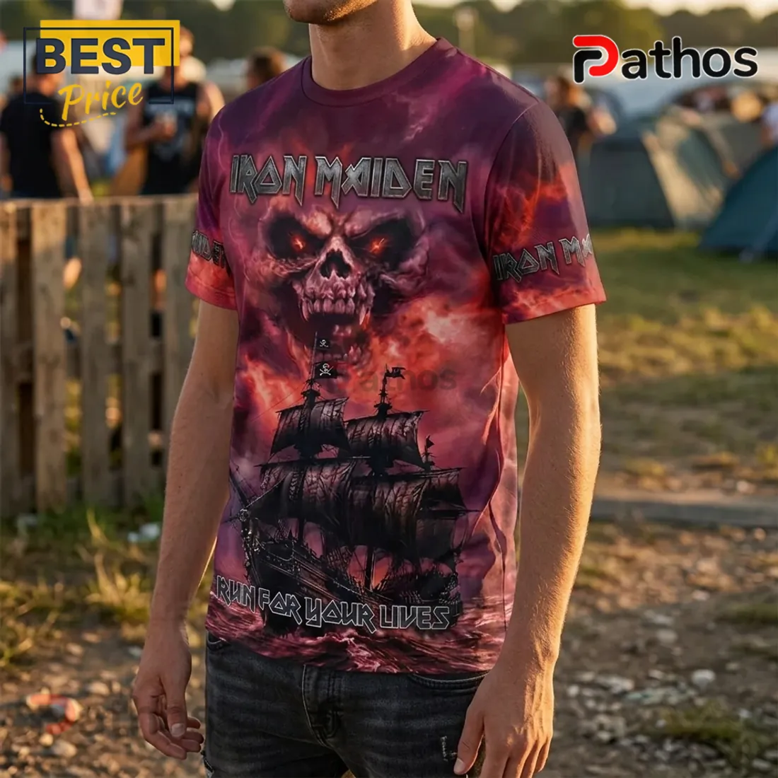 Iron Maiden 2026 World Tour Red Lightning T-Shirt Iron Maiden 2026 World Tour Red Lightning T-Shirt