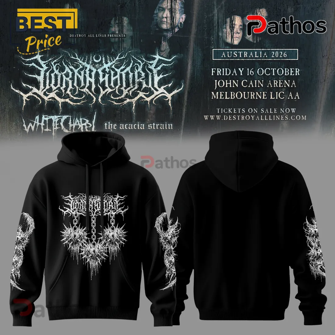 Lorna Shore Australia 2026 Limited Edition Black Hoodie Lorna Shore Australia 2026 Limited Edition Black Hoodie