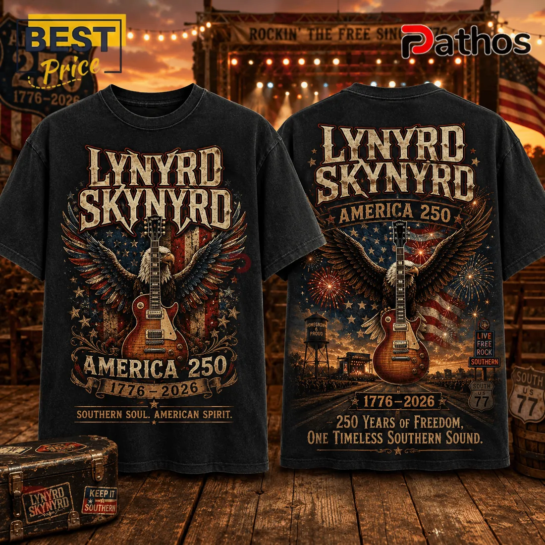 Lynyrd Skynyrd America 250 Eagle Flag T-Shirt Lynyrd Skynyrd America 250 Eagle Flag T-Shirt