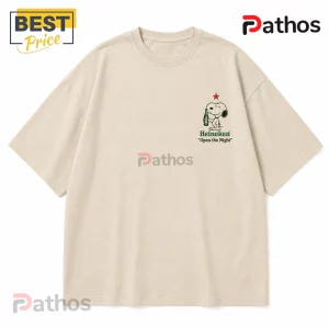 Heineken Snoopy Open The Night Beige T-Shirt 5 Beige cotton t-shirt with a small Snoopy graphic holding a Heineken bottle and the text Open the Night on the chest.!