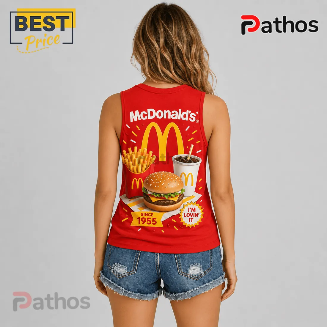 McDonalds 1955 Big Mac and Fries Red V-Neck Tank Top McDonalds 1955 Big Mac and Fries Red V-Neck Tank Top