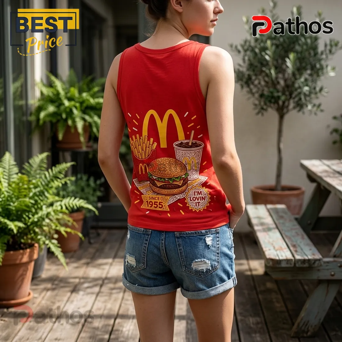 McDonalds 1955 Big Mac and Fries Red V-Neck Tank Top McDonalds 1955 Big Mac and Fries Red V-Neck Tank Top