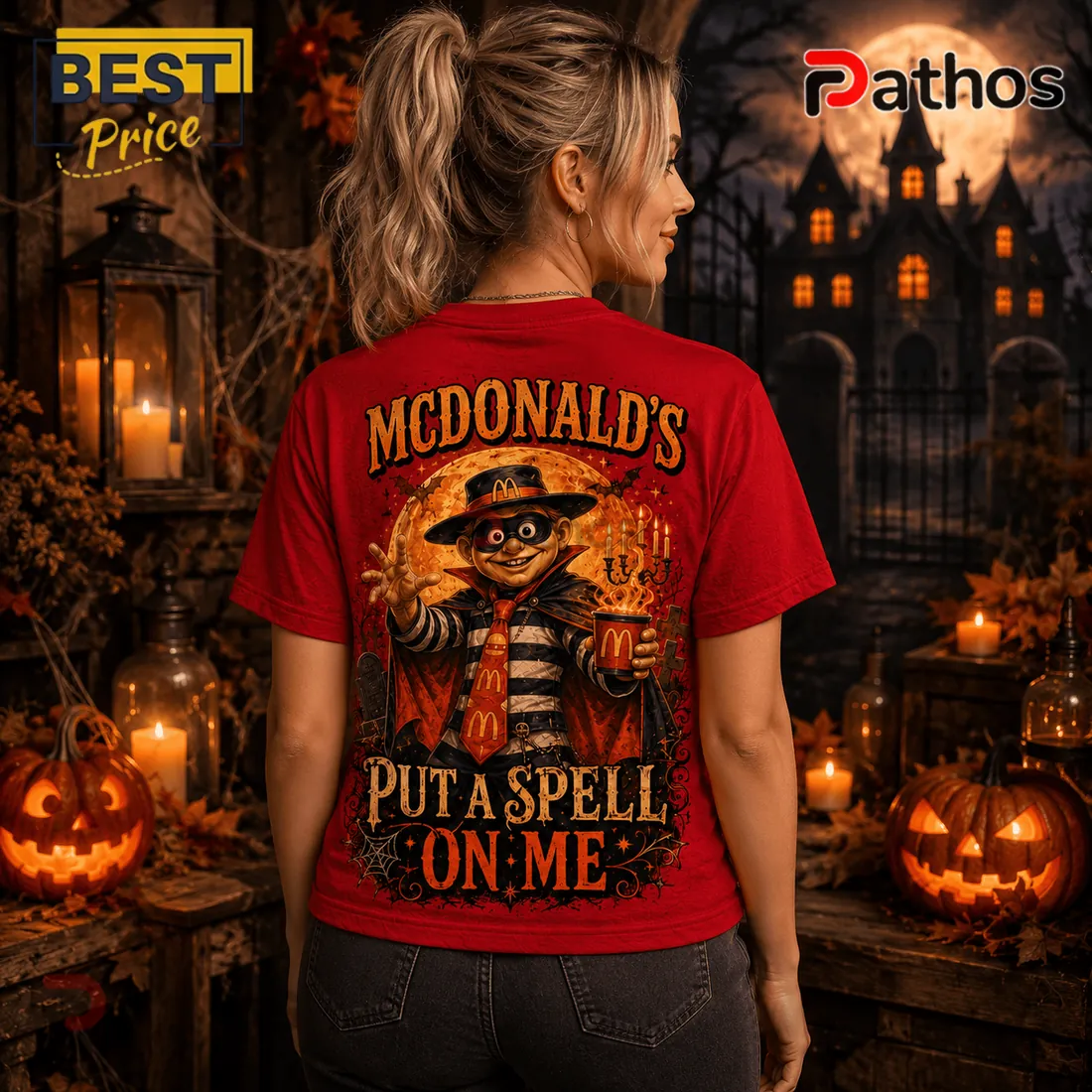 McDonalds Halloween Witch Burger Spooky Season Red T-Shirt McDonalds Halloween Witch Burger Spooky Season Red T-Shirt