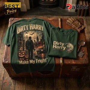 Dirty Harry Halloween Make My Fright Dark Green T-Shirt
