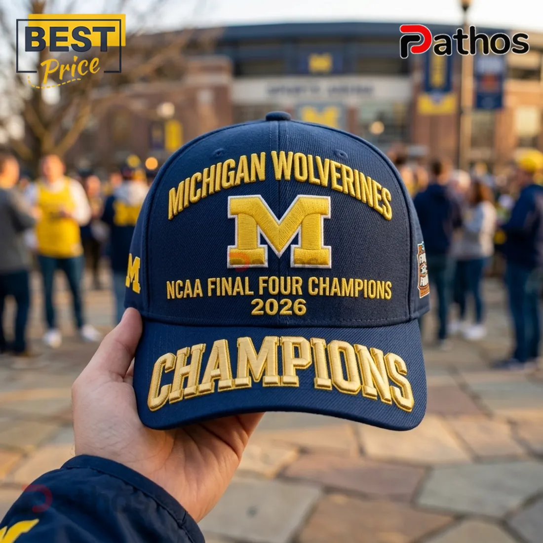 Michigan Wolverines 2026 Final Four Champions Navy Blue Cap Michigan Wolverines 2026 Final Four Champions Navy Blue Cap