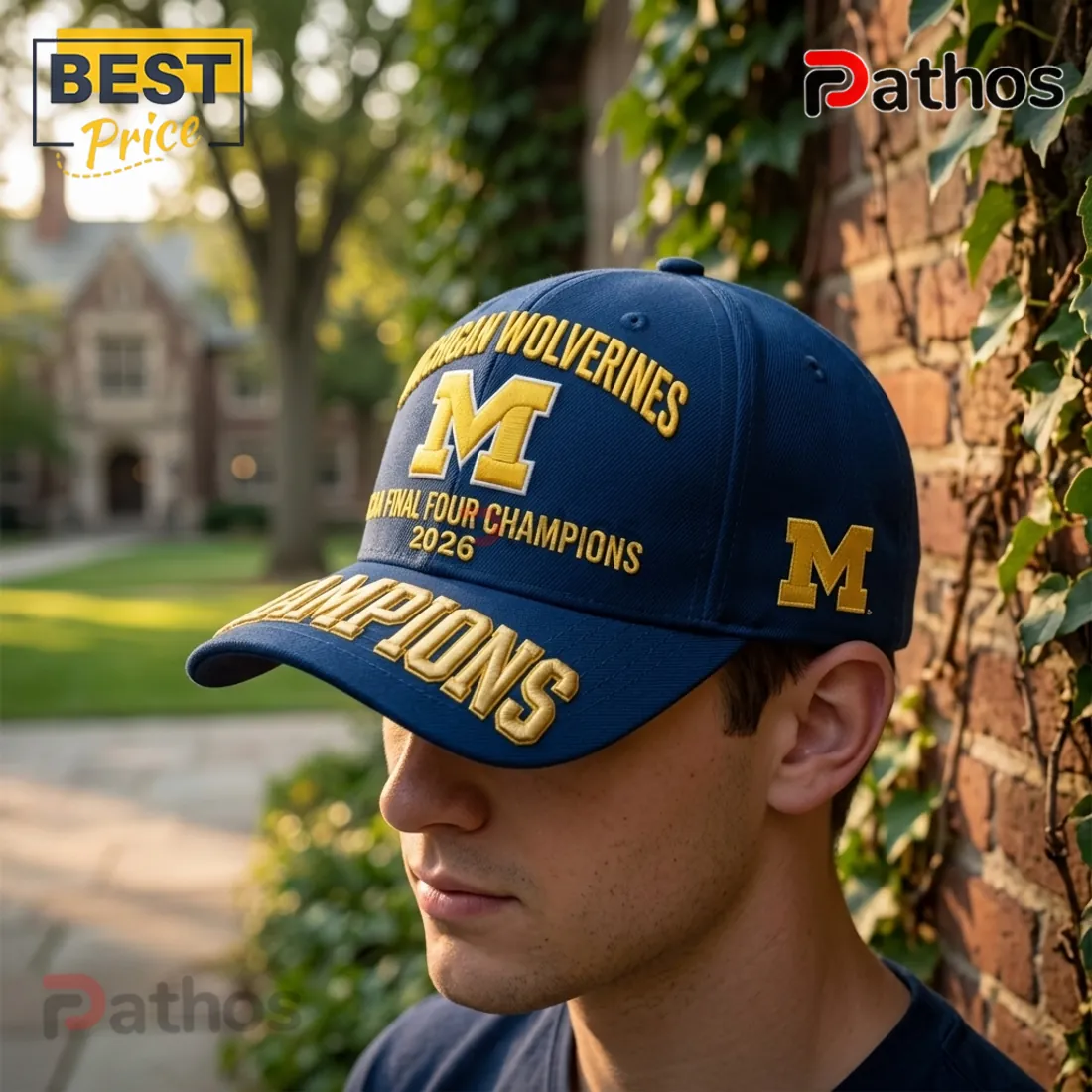 Michigan Wolverines 2026 Final Four Champions Navy Blue Cap Michigan Wolverines 2026 Final Four Champions Navy Blue Cap