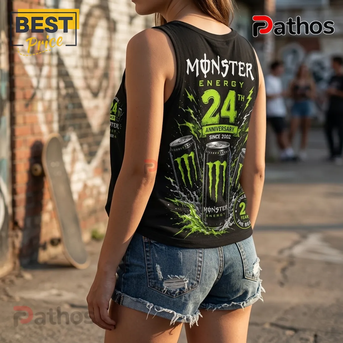 Monster Energy 24th Anniversary Black V-Neck Tank Top Monster Energy 24th Anniversary Black V-Neck Tank Top