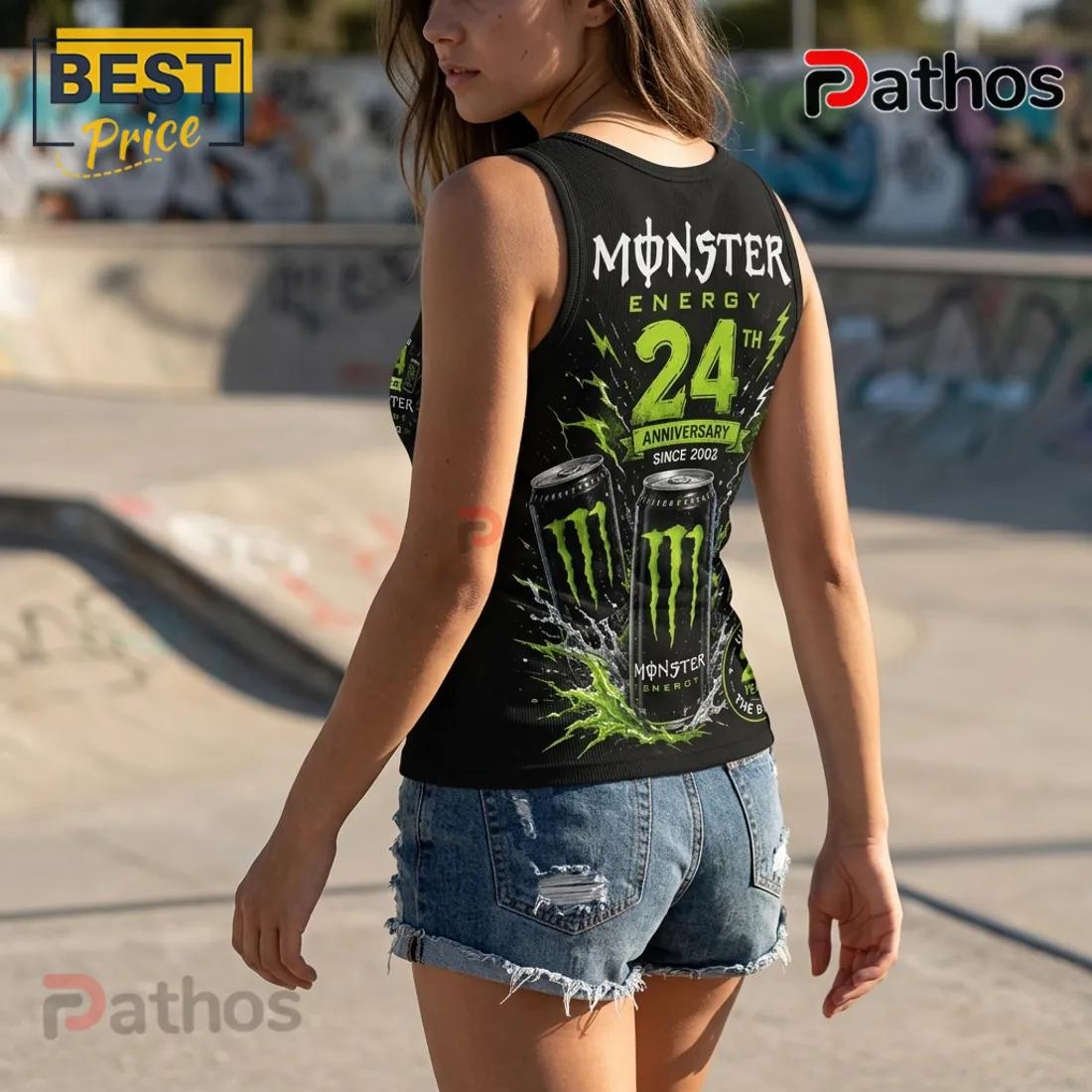 Monster Energy 24th Anniversary Black V-Neck Tank Top Monster Energy 24th Anniversary Black V-Neck Tank Top
