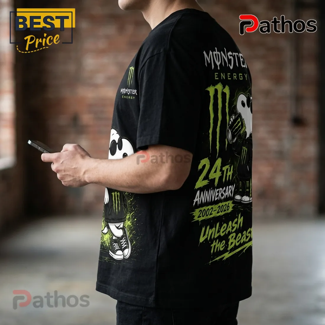 Monster Energy x Snoopy Neon Black 24th Anniversary T-Shirt Monster Energy x Snoopy Neon Black 24th Anniversary T-Shirt