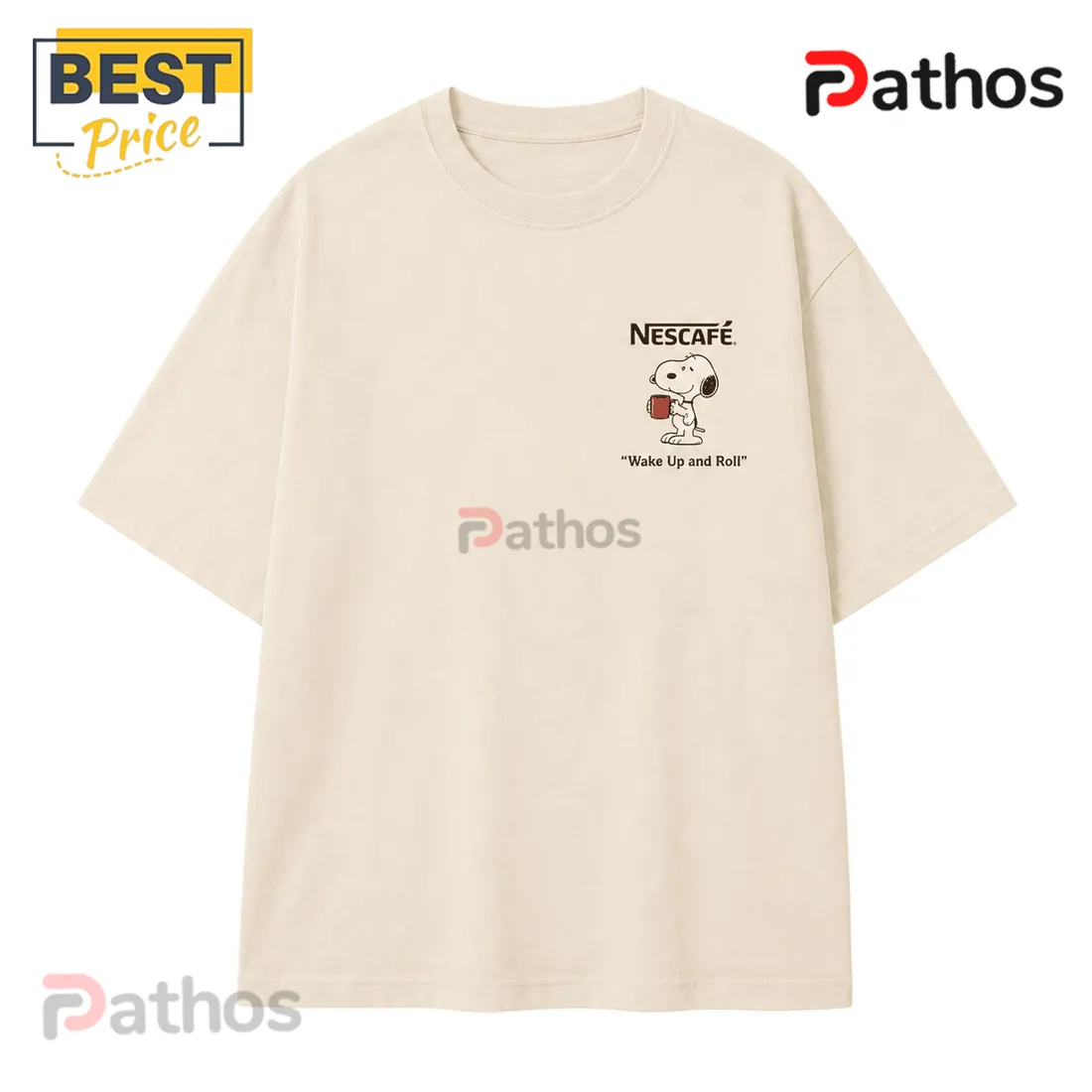 Nescafe x Snoopy Wake Up and Roll Cream T-Shirt Nescafe x Snoopy Wake Up and Roll Cream T-Shirt