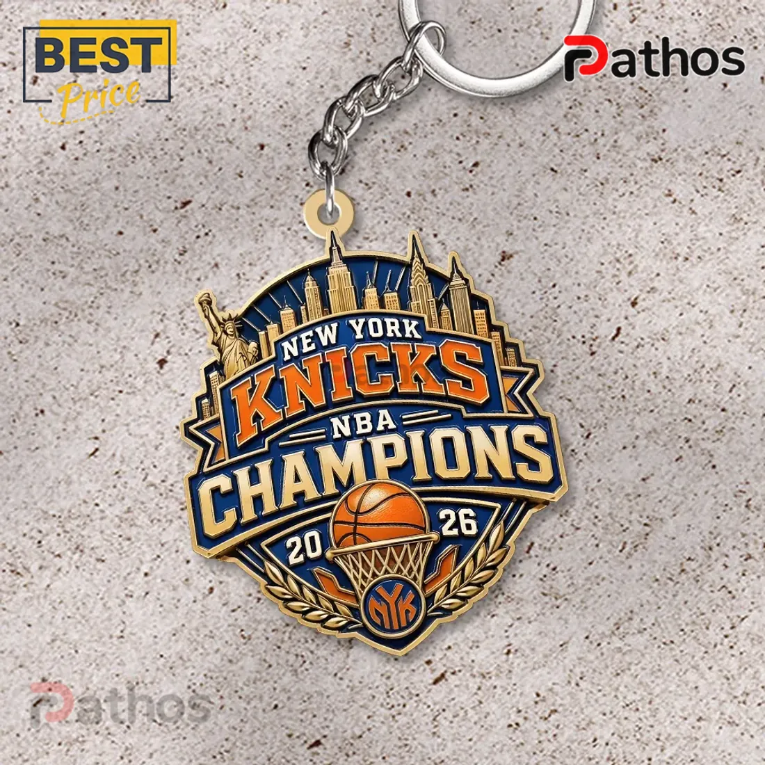 New York Knicks 2026 NBA Champions 3D Metal Keychain New York Knicks 2026 NBA Champions 3D Metal Keychain
