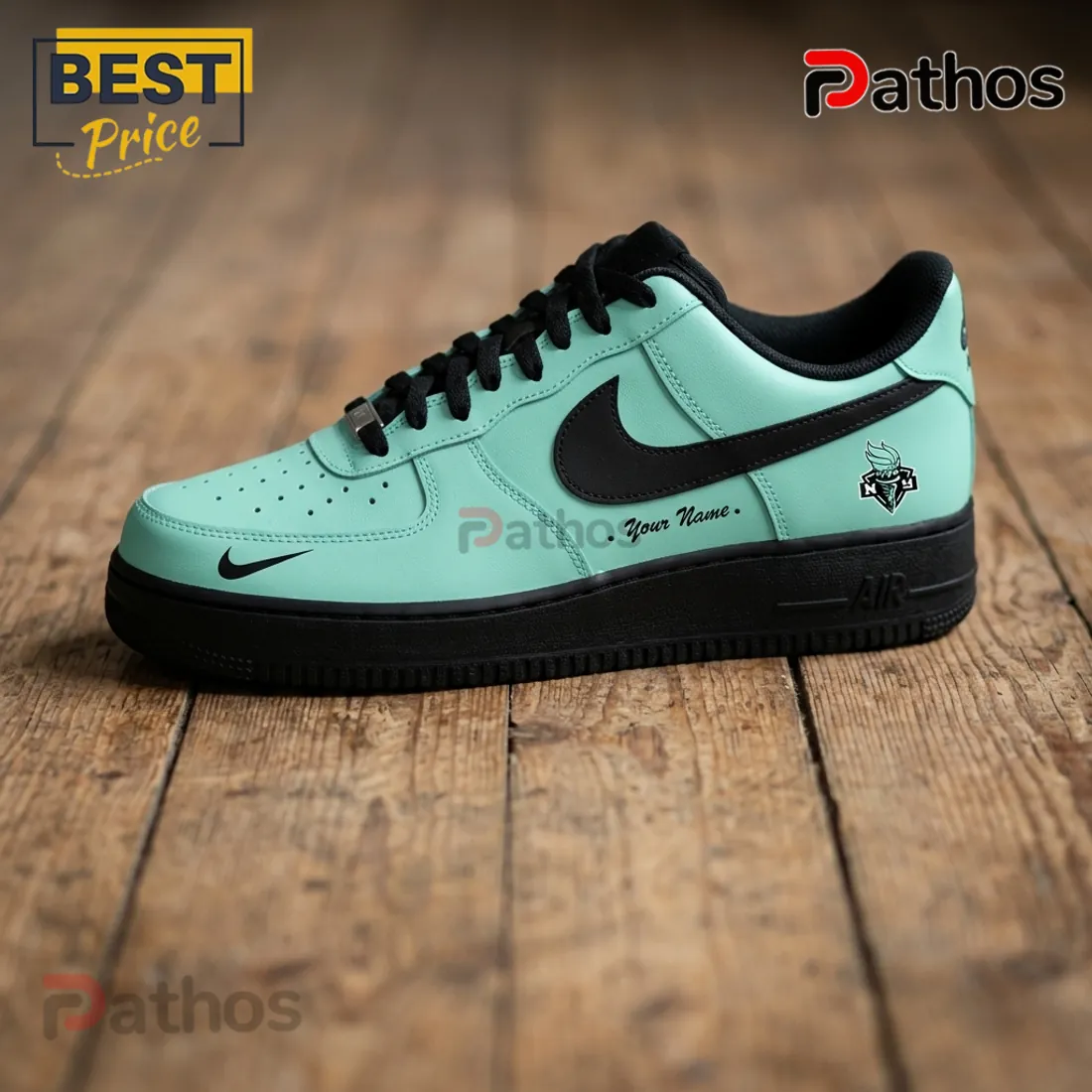 New York Liberty Seafoam Nike Air Force 1 Sneakers New York Liberty Seafoam Nike Air Force 1 Sneakers