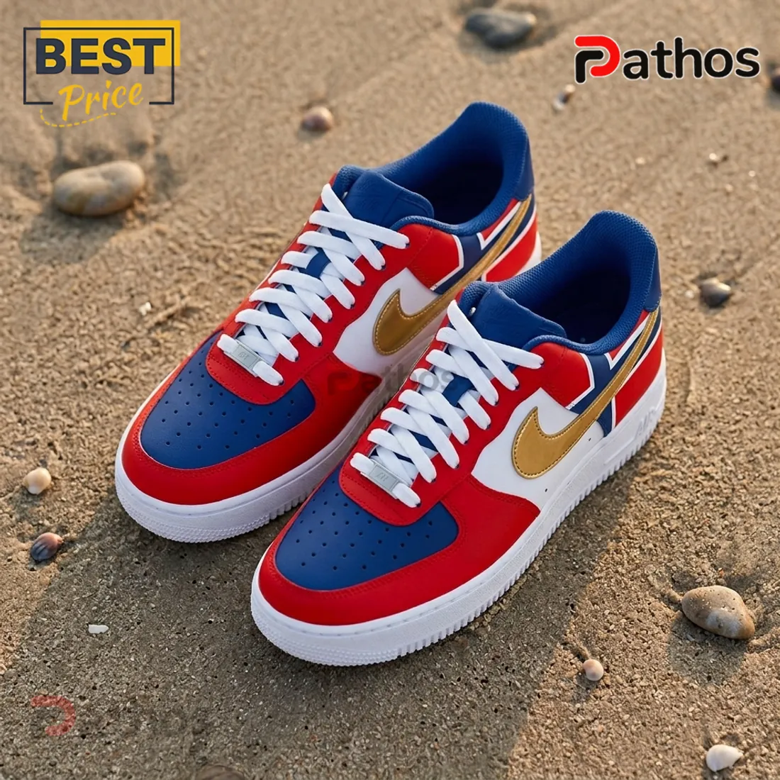 Norway National Team 2026 Gold Swoosh AF1 Sneakers Norway National Team 2026 Gold Swoosh AF1 Sneakers