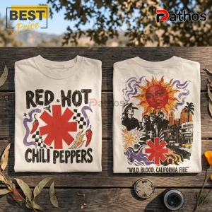 Red Hot Chili Peppers Vintage Cream T-Shirt 1 Off-white cotton t-shirt with Red Hot Chili Peppers logo on front and band members with California art on the back.!