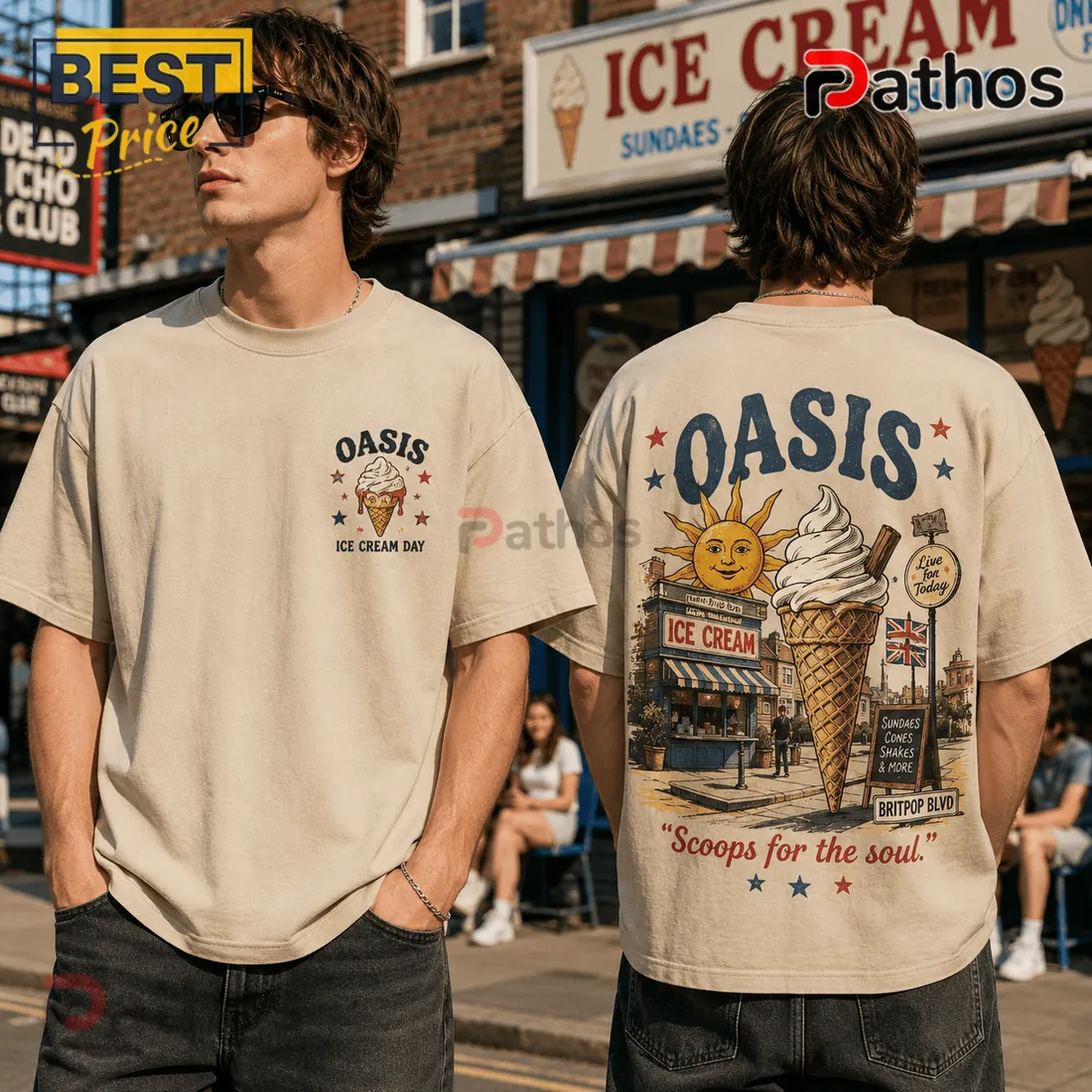 Oasis Ice Cream Day Cream T-Shirt 2026 Oasis Ice Cream Day Cream T-Shirt 2026