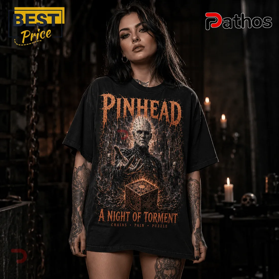 Pinhead Lament Configuration Horror Movie Black T-Shirt Pinhead Lament Configuration Horror Movie Black T-Shirt