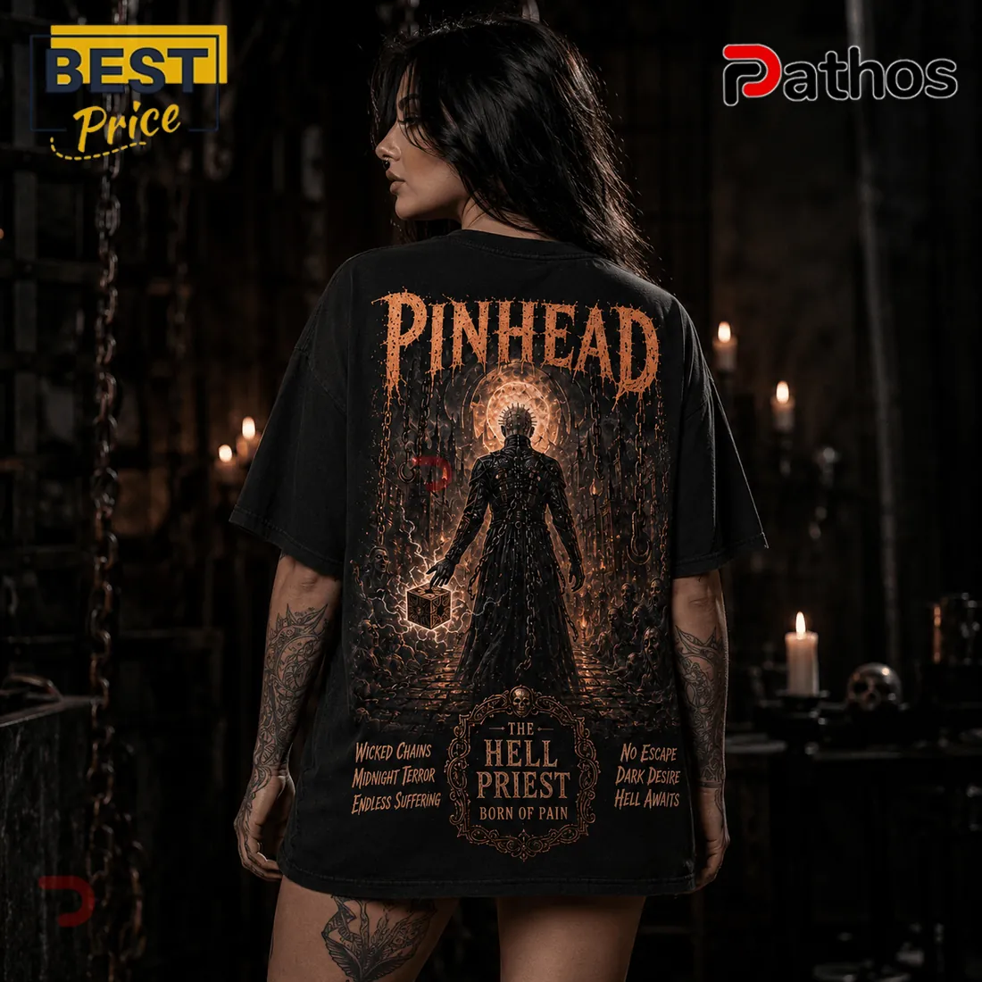 Pinhead Lament Configuration Horror Movie Black T-Shirt Pinhead Lament Configuration Horror Movie Black T-Shirt