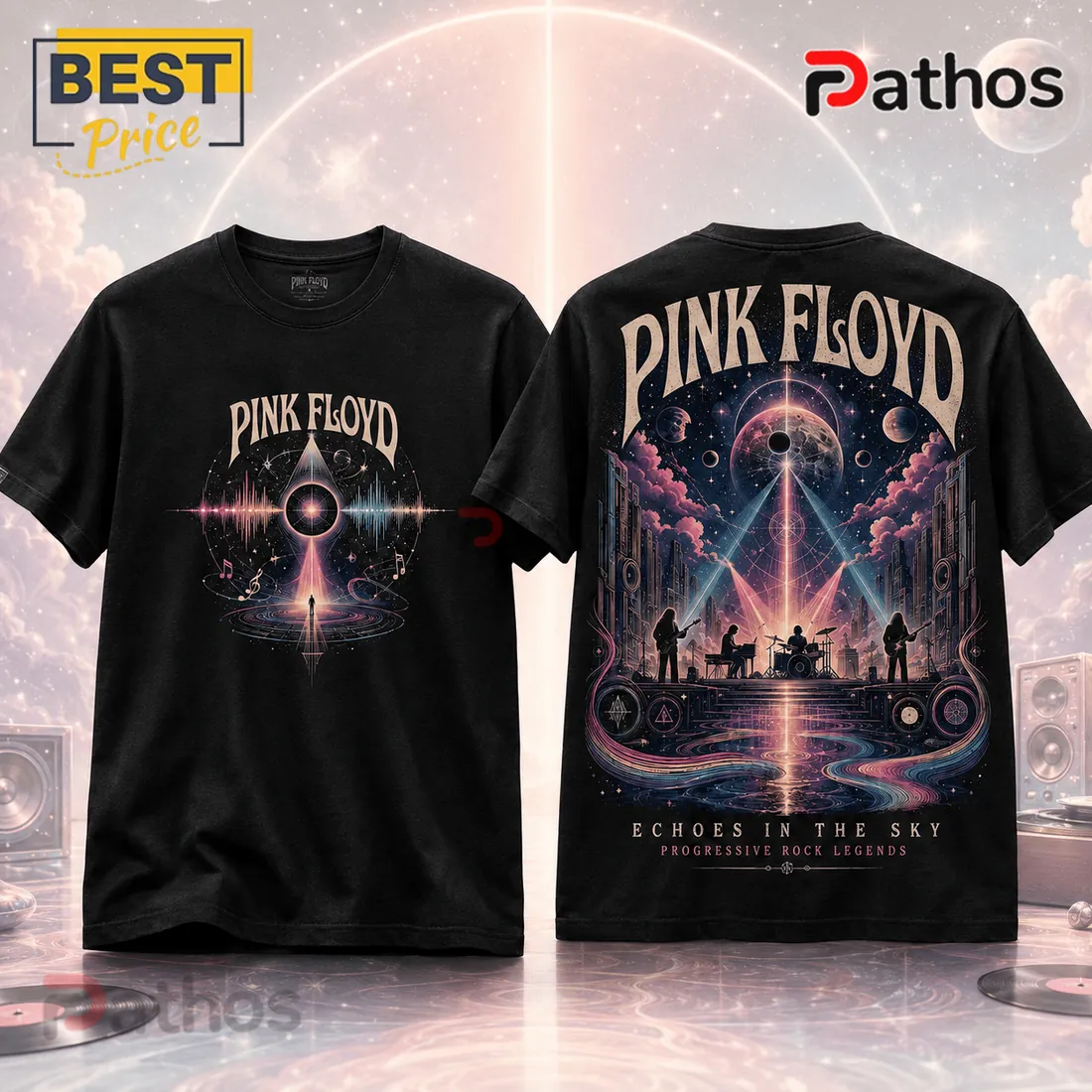 Pink Floyd Echoes In The Sky Black T-Shirt Pink Floyd Echoes In The Sky Black T-Shirt