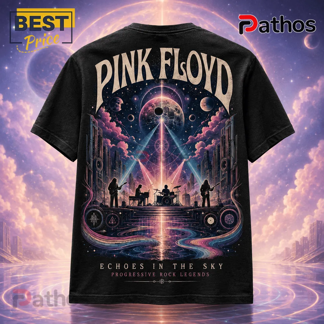 Pink Floyd Echoes In The Sky Black T-Shirt Pink Floyd Echoes In The Sky Black T-Shirt