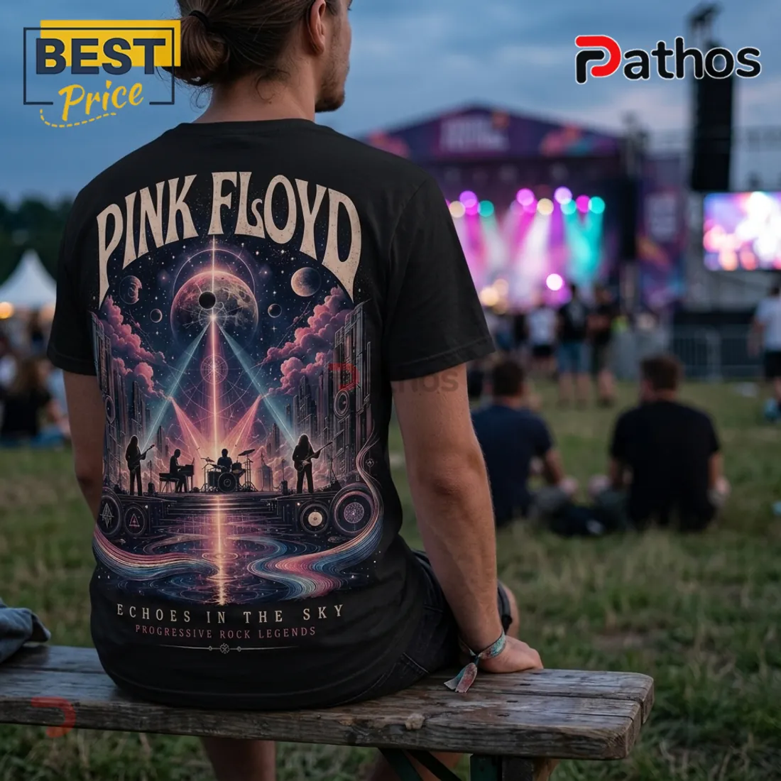 Pink Floyd Echoes In The Sky Black T-Shirt Pink Floyd Echoes In The Sky Black T-Shirt