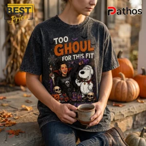 Danielle Galligan x Brian Griffin Halloween Acid Wash T-Shirt 5 Danielle Galligan x Brian Griffin Halloween Acid Wash T-Shirt with graphic print featuring a female vampire and a dog.